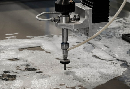 CNC milling machine cutting plastic sheet with a milling cutter