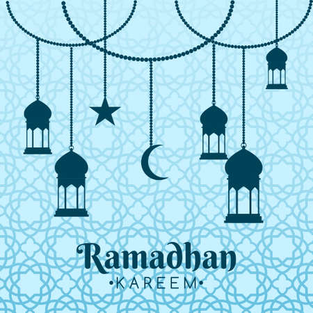 ramadan background with lanternのイラスト素材