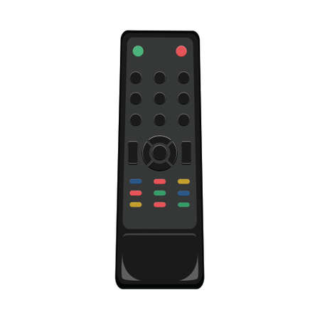 black color tv remote illustration vector, eps file 10のイラスト素材