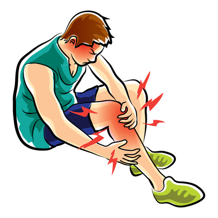 man was leg ache and painのイラスト素材