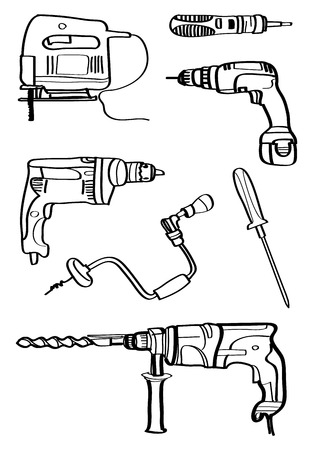 equipment for technician drawing vectorのイラスト素材