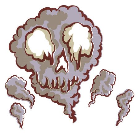 Smoke  was gathered become a skull.のイラスト素材