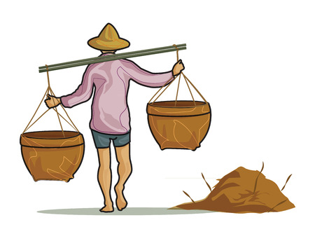 Man carry the basketのイラスト素材