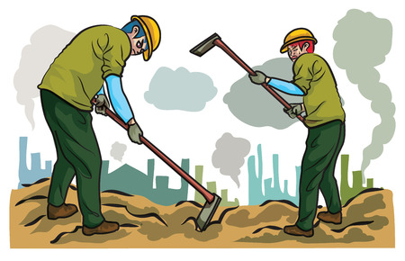 Labor is working,buildingのイラスト素材