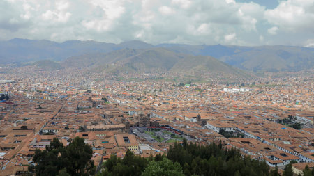 A landscape of Cusco city in the Peru.