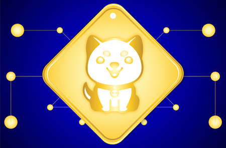 Baby doge coin crypto, doge coins, shiba inu (SHIB), crypto currency background for web, banner, sign, symbol, etc.のイラスト素材