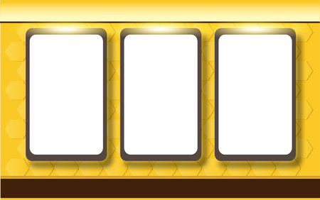 Golden Wall Poster Photo Frame Mock up vectorのイラスト素材