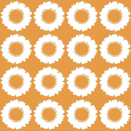 seamless pattern sunflawer polka dotのイラスト素材