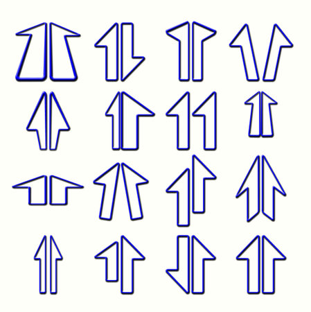 Different variant of arrows on white background.