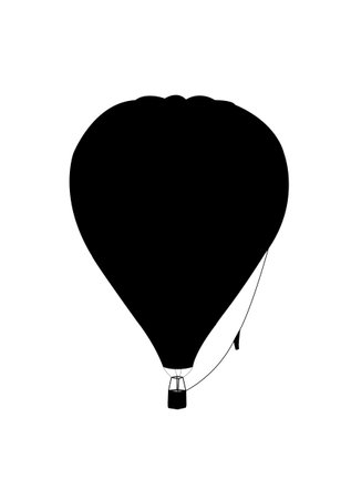 Black silhouettes of the balloon on white backgroundの写真素材