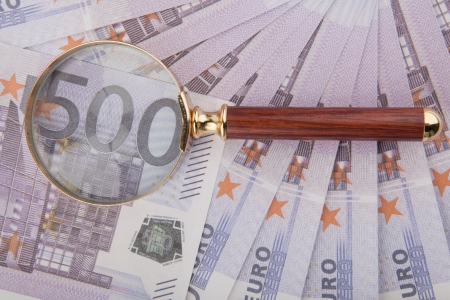 Image of a five hundred euro and loopの写真素材