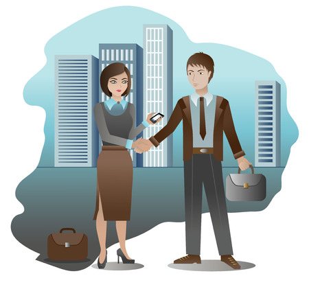 Vector illustration of a handshake business partnersのイラスト素材