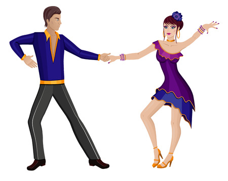 Vector illustration of a dancing coupleのイラスト素材