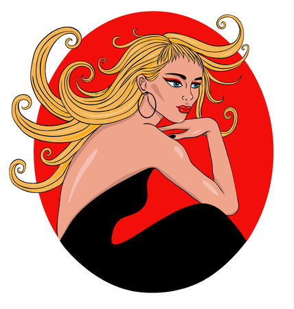 Vector illustration of a hairdressing salon advertisingのイラスト素材