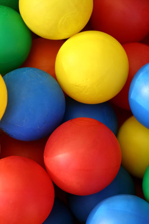 Colourful plastic balls, as used in children's play equipment
