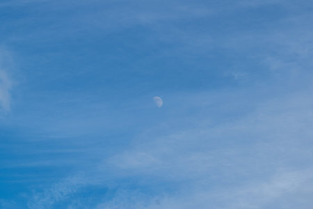 Blue sky with some fluffy clouds background