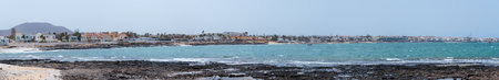 Panoramic shot of cityscape of Corralejo at Fuerteventura.の写真素材