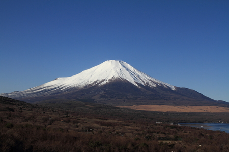 Mt. Fuji from Yamanaka lakeの写真素材