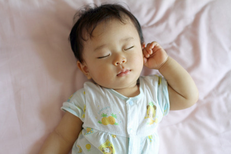 Sleeping baby (Japanese boy)の写真素材