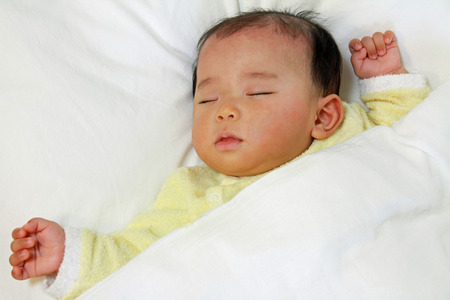 Sleeping baby (Japanese boy)の写真素材