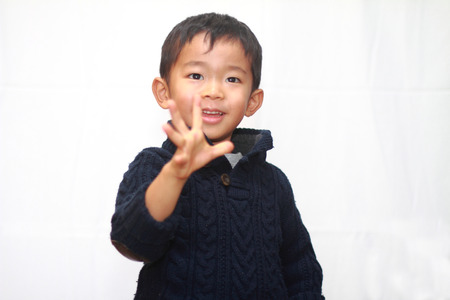 Smiling Japanese boyの写真素材