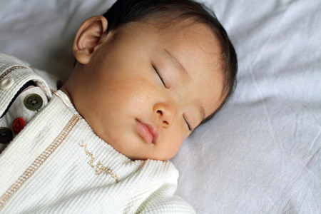 Sleeping baby (Japanese boy)の写真素材