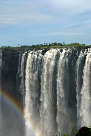 Victoria Falls with rainbowの写真素材
