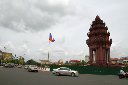 Independence Monument in Phnom Penh, Cambodiaのeditorial素材