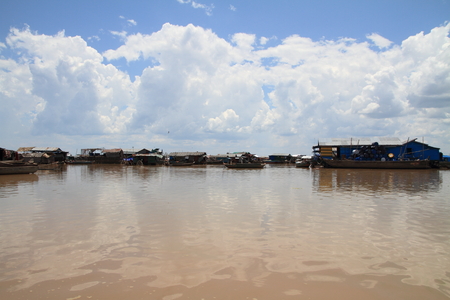 Tonle Sap lake in Cambodiaの写真素材