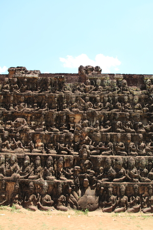 Terrace of the Leper king in Angkorの写真素材