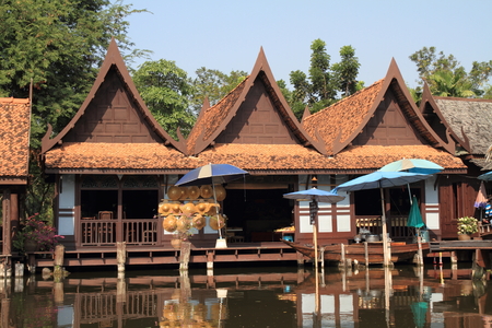 Floating market in Thailandのeditorial素材
