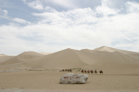 Mingsha Shan in Dunhuang, Chinaの写真素材