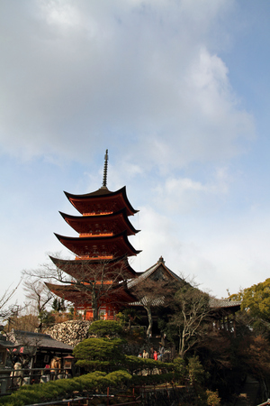 Five story pagoda of Itsukushima Shrine in Japanのeditorial素材