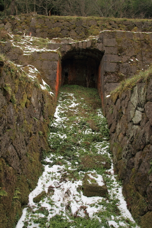 Shimizudani refinery ruins in Iwami ginzan silver mineの写真素材
