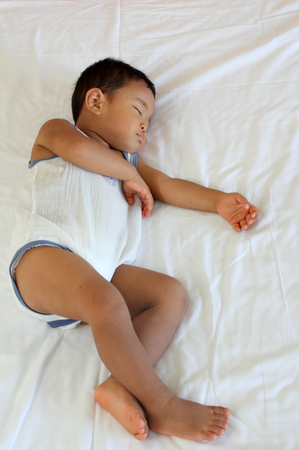 Sleeping Japanese boy (1 year old)の写真素材