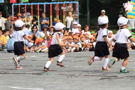 Sports festival at Japanese kindergartenのeditorial素材