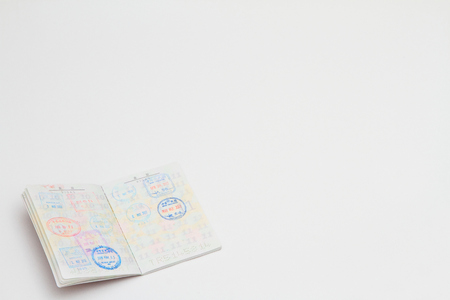 many visas on Japanese passortの写真素材