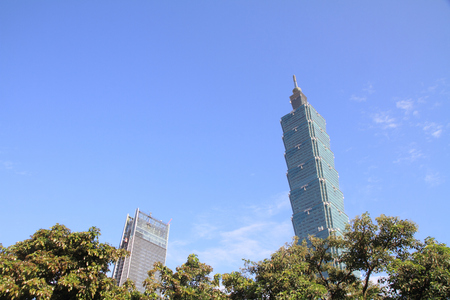 Taipei 101, high rise building in Taipei, Taiwanの写真素材