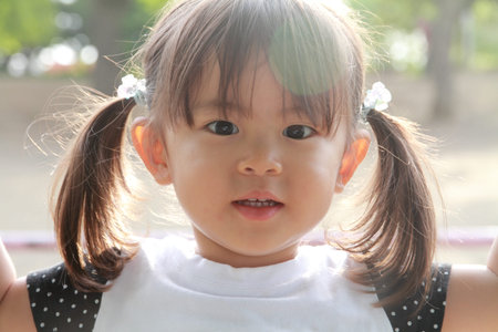 Japanese girl on the swing (2 years old)
