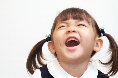 Japanese girl in formal wear (2 years old)の写真素材