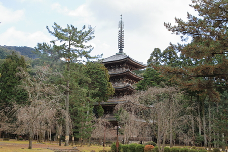 five story pagoda of Daigo temple in Kyoto, Japanのeditorial素材