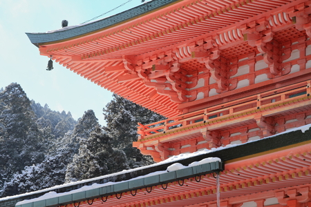 east tower of Enryaku temple in Kyoto, Japanのeditorial素材