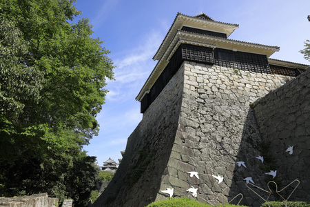 castle keep and Taiko turret of Matsuyama castle in Ehime, Japanのeditorial素材
