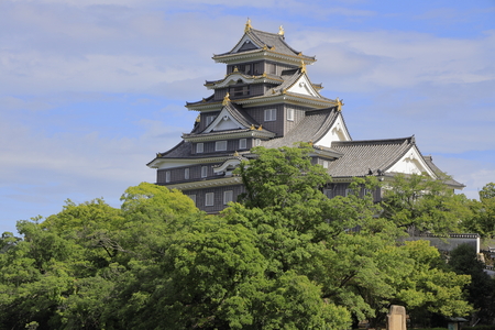 castle keep of Okayama castle in Okayama, Japanのeditorial素材