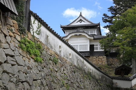 castle keep of Bitchu Matsuyama castle in Okayama, Japanのeditorial素材