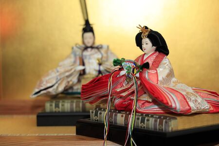 Hina doll (Japanese traditional doll) on Hina festivalの販売画像