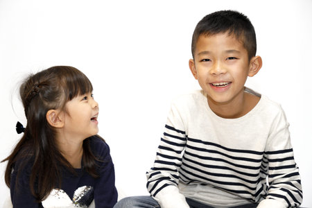 Japanese brother and sister (10 years old boy and 5 years old girl)