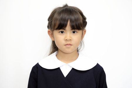 Japanese girl in kindergarten uniform (white back) (6 years old)