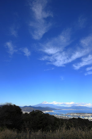 Mt. Fuji, view from Nihondaira in Shizuoka, Japanの写真素材