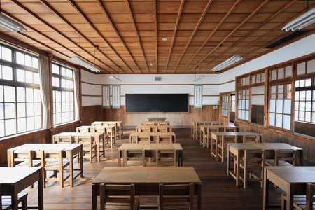 Class room of Meirin gakusha in Hagi, Yamaguchi, Japanの写真素材